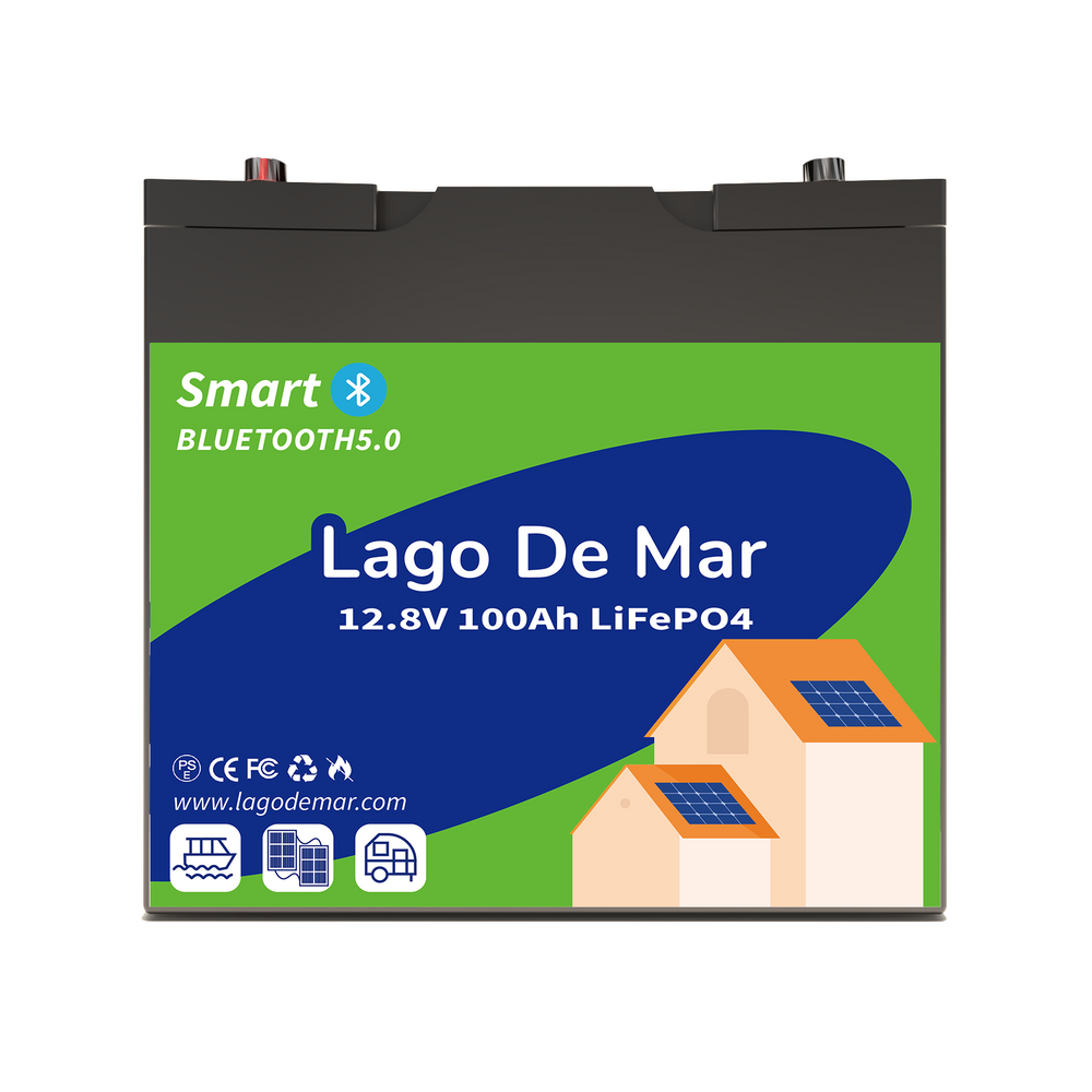 LAGODEMAR 12.8V 100Ah LiFePO4 Lithium Battery